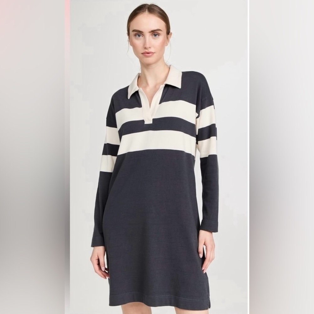 Faherty grey striped Polo Dress. Size M